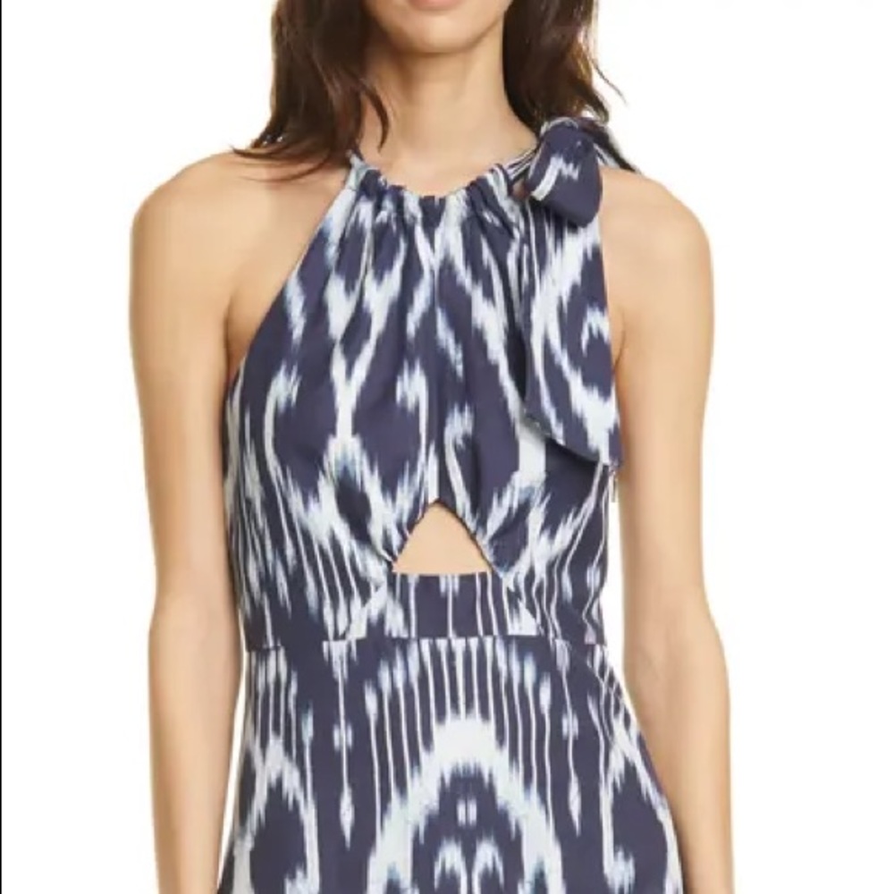Rebecca Taylor Navy Ikat Linen Dress